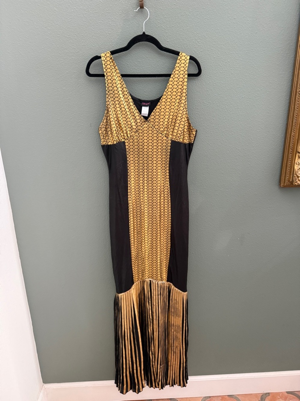 Dreamgirl Gold Black Mermaid Costume Dress Sz L